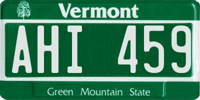 VT license plate AHI459