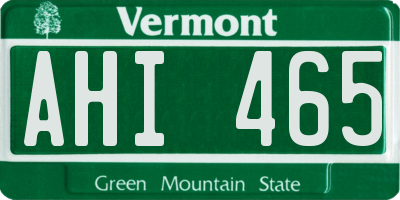VT license plate AHI465