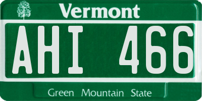 VT license plate AHI466