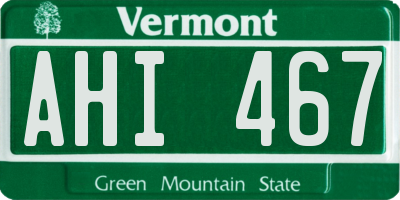 VT license plate AHI467
