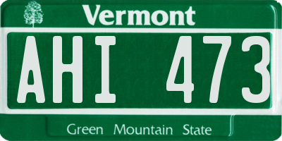 VT license plate AHI473