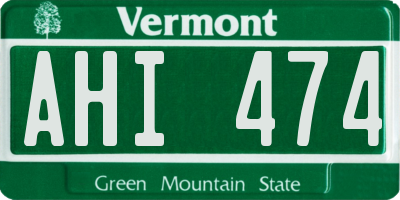 VT license plate AHI474
