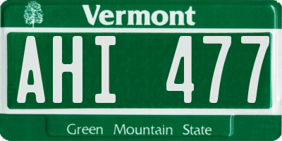 VT license plate AHI477