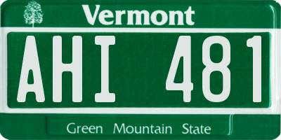 VT license plate AHI481