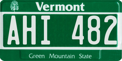 VT license plate AHI482