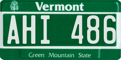 VT license plate AHI486