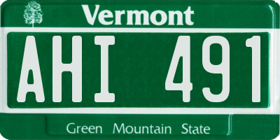 VT license plate AHI491