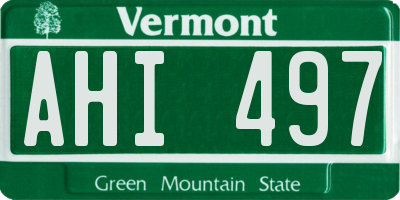 VT license plate AHI497