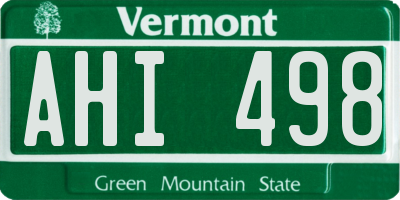VT license plate AHI498