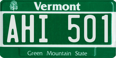 VT license plate AHI501