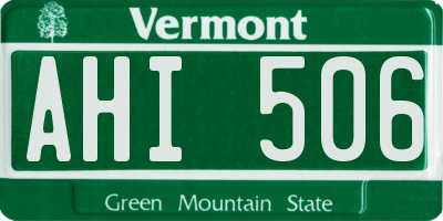 VT license plate AHI506