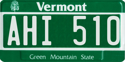 VT license plate AHI510