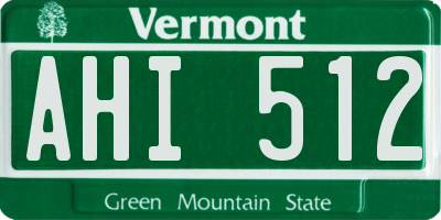VT license plate AHI512