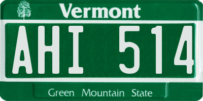 VT license plate AHI514