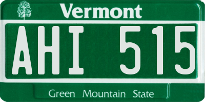 VT license plate AHI515