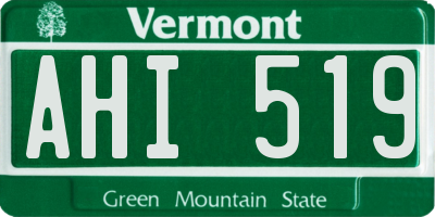 VT license plate AHI519