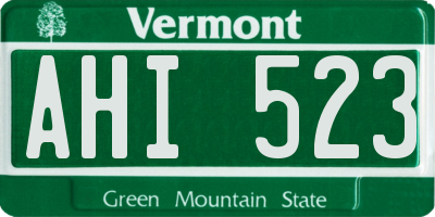 VT license plate AHI523