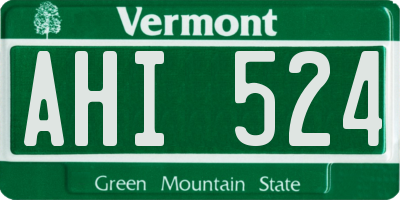 VT license plate AHI524
