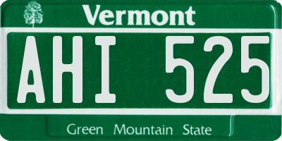 VT license plate AHI525