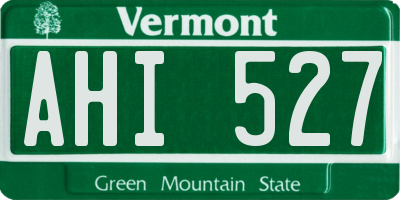 VT license plate AHI527