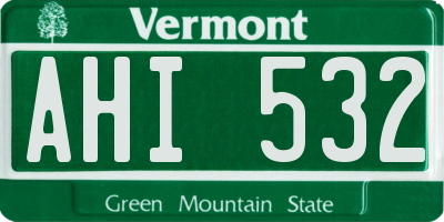 VT license plate AHI532