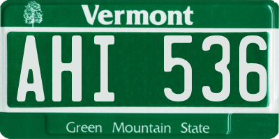 VT license plate AHI536