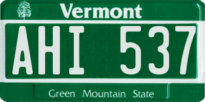 VT license plate AHI537