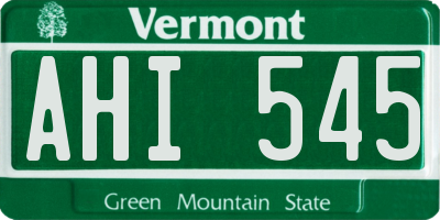 VT license plate AHI545