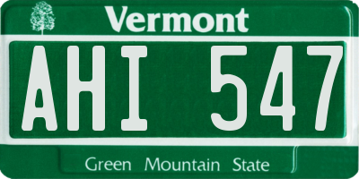VT license plate AHI547