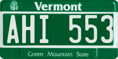 VT license plate AHI553