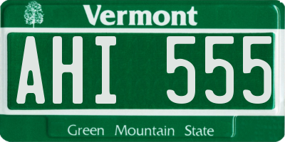 VT license plate AHI555
