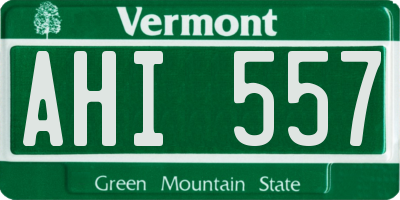 VT license plate AHI557