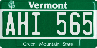 VT license plate AHI565