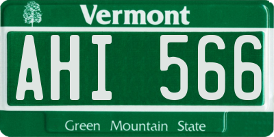 VT license plate AHI566