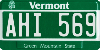 VT license plate AHI569