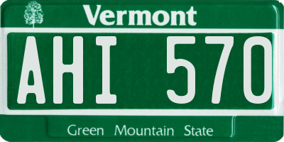 VT license plate AHI570