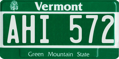 VT license plate AHI572