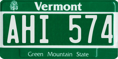 VT license plate AHI574