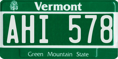 VT license plate AHI578