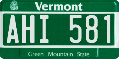 VT license plate AHI581