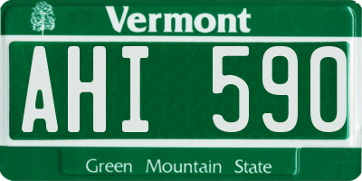 VT license plate AHI590