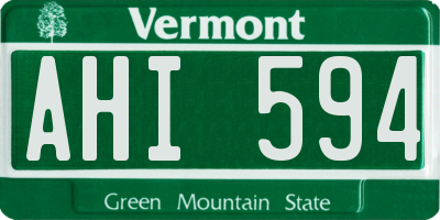 VT license plate AHI594