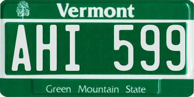 VT license plate AHI599