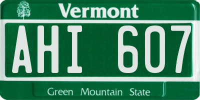 VT license plate AHI607