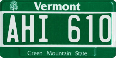 VT license plate AHI610