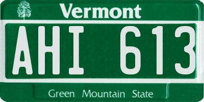 VT license plate AHI613