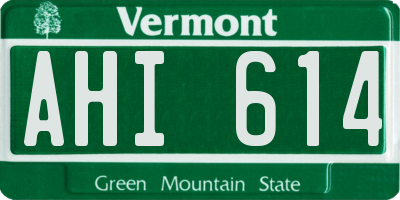 VT license plate AHI614