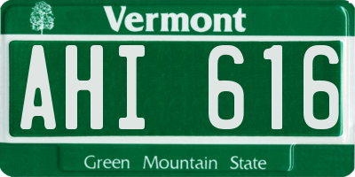 VT license plate AHI616