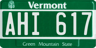 VT license plate AHI617