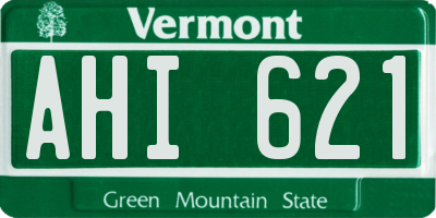 VT license plate AHI621
